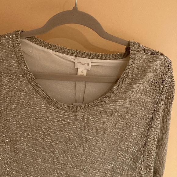 Chico’s Shine Gold Sweater - Picture 3 of 6